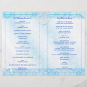 Oceanfront Seepferd Blue Wedding Bi Fold Program (Rückseite)