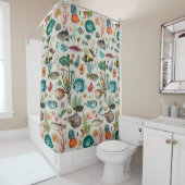 Oceania Colorful Fishes on Greige Background Duschvorhang (Beispiel)