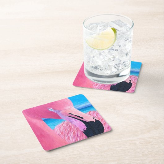 Oceania Der große Kopf Flamingo Papier Untersetzer (Vor Ort)