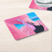 Oceania Der große Kopf Flamingo Papier Untersetzer (angewinkelt)