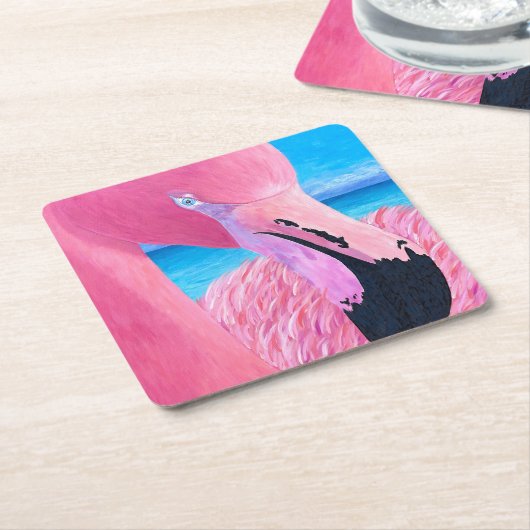 Oceania Der große Kopf Flamingo Papier Untersetzer (angewinkelt)