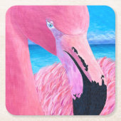 Oceania Der große Kopf Flamingo Papier Untersetzer (Vorderseite)