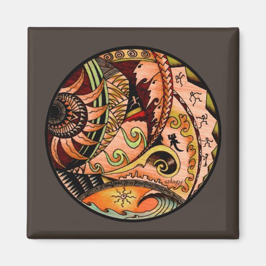 Oceania Wood Tattoo Magnet (Vorne)