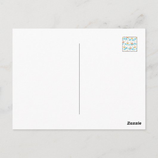 Oceanic Adventure: Yellow and Red Sailing Ships wi Postkarte (Rückseite)