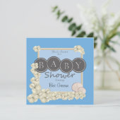 Oceanic Baby Boy Dusche Einladung (Stehend Vorderseite)