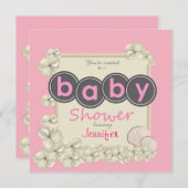 Oceanic Baby Girl Dusche Einladung (Vorne/Hinten)