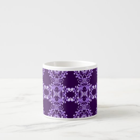 Oceanic Bloom: Lila Wave Harmony / Stilvolle Kunst Espressotasse (Vorderseite)