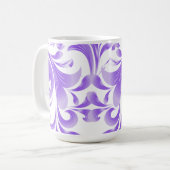 Oceanic Bloom: Lila Wave Harmony / Stilvolle Kunst Kaffeetasse (Vorderseite Links)