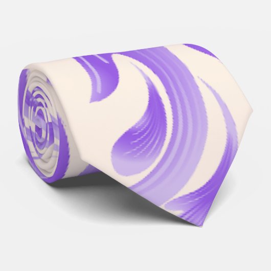 Oceanic Bloom: Lila Wave Harmony / Stilvolle Kunst Krawatte (Gerollt)