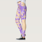 Oceanic Bloom: Lila Wave Harmony / Stilvolle Kunst Leggings (Links)