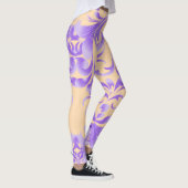 Oceanic Bloom: Lila Wave Harmony / Stilvolle Kunst Leggings (Rechts)