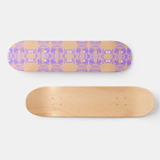Oceanic Bloom: Lila Wave Harmony / Stilvolle Kunst Skateboard (Horizontal)