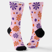 Oceanic Bloom: Lila Wave Harmony / Stilvolle Kunst Socken (Gewinkelt)