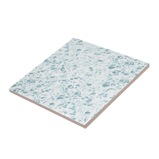 Oceanic Blue Terrazzo Print Fliese (Seite)