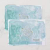Oceanic Blue Watercolor Save the Date Hochzeit (Vorne/Hinten)