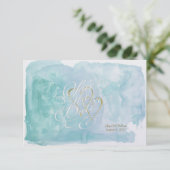 Oceanic Blue Watercolor Save the Date Hochzeit (Stehend Vorderseite)