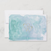 Oceanic Blue Watercolor Save the Date Hochzeit (Rückseite)