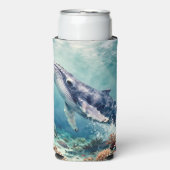 Oceanic Blue Whale and Coastal Poem Selters Dosenkühler (Seltzer Vorderseite)