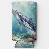 Oceanic Blue Whale and Coastal Poem Selters Dosenkühler (Vorderseite)