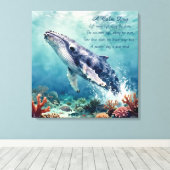 Oceanic Blue Whale Watercolor Coastal Art Leinwanddruck (Insitu (Holzboden))