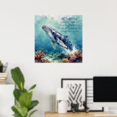 Oceanic Blue Whale Watercolor Coastal Art Poster (Heimbüro)