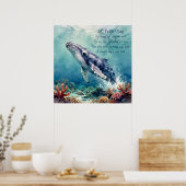 Oceanic Blue Whale Watercolor Coastal Art Poster (Küche)