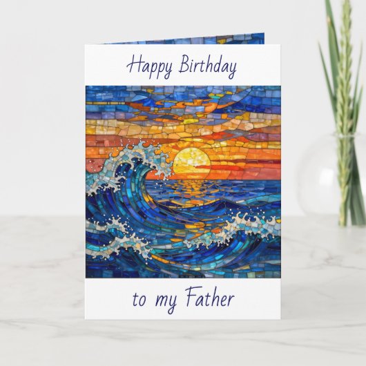 Oceanic Coastal Ocean Waves Father's Birthday Karte (Vorderseite)