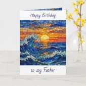Oceanic Coastal Ocean Waves Father's Birthday Karte (Gelbe Blume)