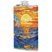 Oceanic Coastal Ocean Waves Sunset Flachmann (Links)