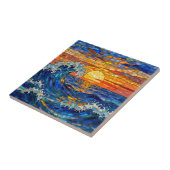 Oceanic Coastal Ocean Waves Sunset   Fliese (Seite)