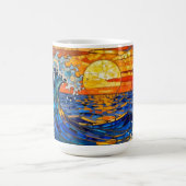 Oceanic Coastal Ocean Waves Sunset   Kaffeetasse (Mittel)