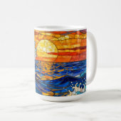 Oceanic Coastal Ocean Waves Sunset Kaffeetasse (VorderseiteRechts)