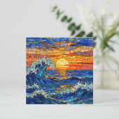 Oceanic Coastal Ocean Waves Sunset   Karte (Stehend Vorderseite)