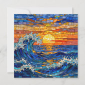 Oceanic Coastal Ocean Waves Sunset   Karte (Vorderseite)