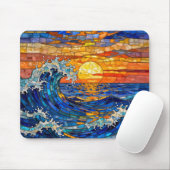Oceanic Coastal Ocean Waves Sunset   Mousepad (Mit Mouse)