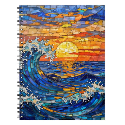 Oceanic Coastal Ocean Waves Sunset Notizblock (Vorderseite)