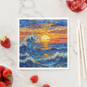 Oceanic Coastal Ocean Waves Sunset   Serviette (Beispiel)