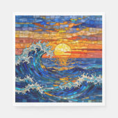 Oceanic Coastal Ocean Waves Sunset Serviette (Vorderseite)