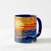 Oceanic Coastal Ocean Waves Sunset Tasse (VorderseiteRechts)