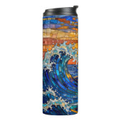 Oceanic Coastal Ocean Waves Sunset Thermosbecher (Nach links gedreht)