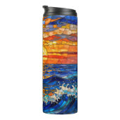 Oceanic Coastal Ocean Waves Sunset   Thermosbecher (Nach rechts gedreht)