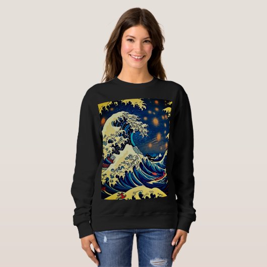 Oceanic Elegance: Nami The Great Wave Sweatshirt (Vorne ganz)