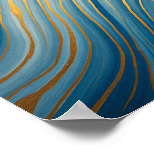 "Oceanic Gold Flow Poster (Ecke)