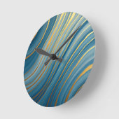 "Oceanic Gold Flow Runde Wanduhr (Winkel)