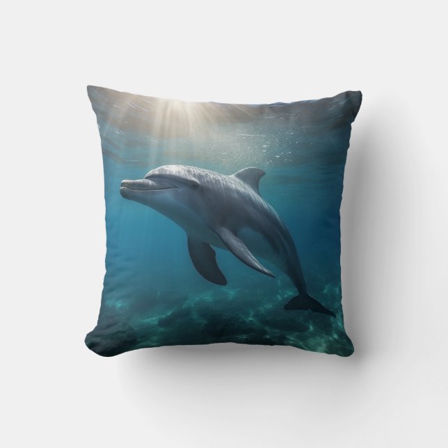 Oceanic Grace Dolphin Kissen (Vorderseite)