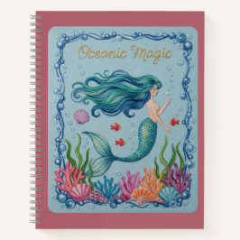 Oceanic Magic Embroidered Mermaid Journal Notizblock