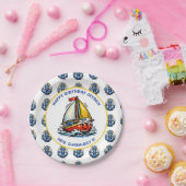 Oceanic Maritime Sailboat Boy's Birthday Party Pappteller (Party)