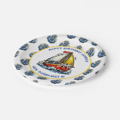 Oceanic Maritime Sailboat Boy's Birthday Party Pappteller (Schrägansicht)