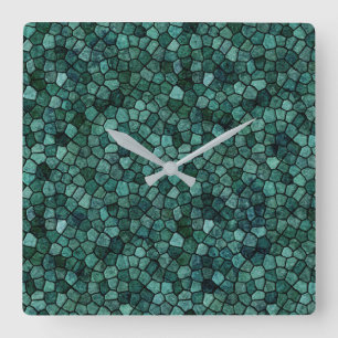 Oceanic Mosaic Crust Textur Abstract Pattern Quadratische Wanduhr