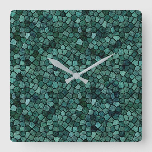 Oceanic Mosaic Crust Textur Abstract Pattern Quadratische Wanduhr (Vorderseite)